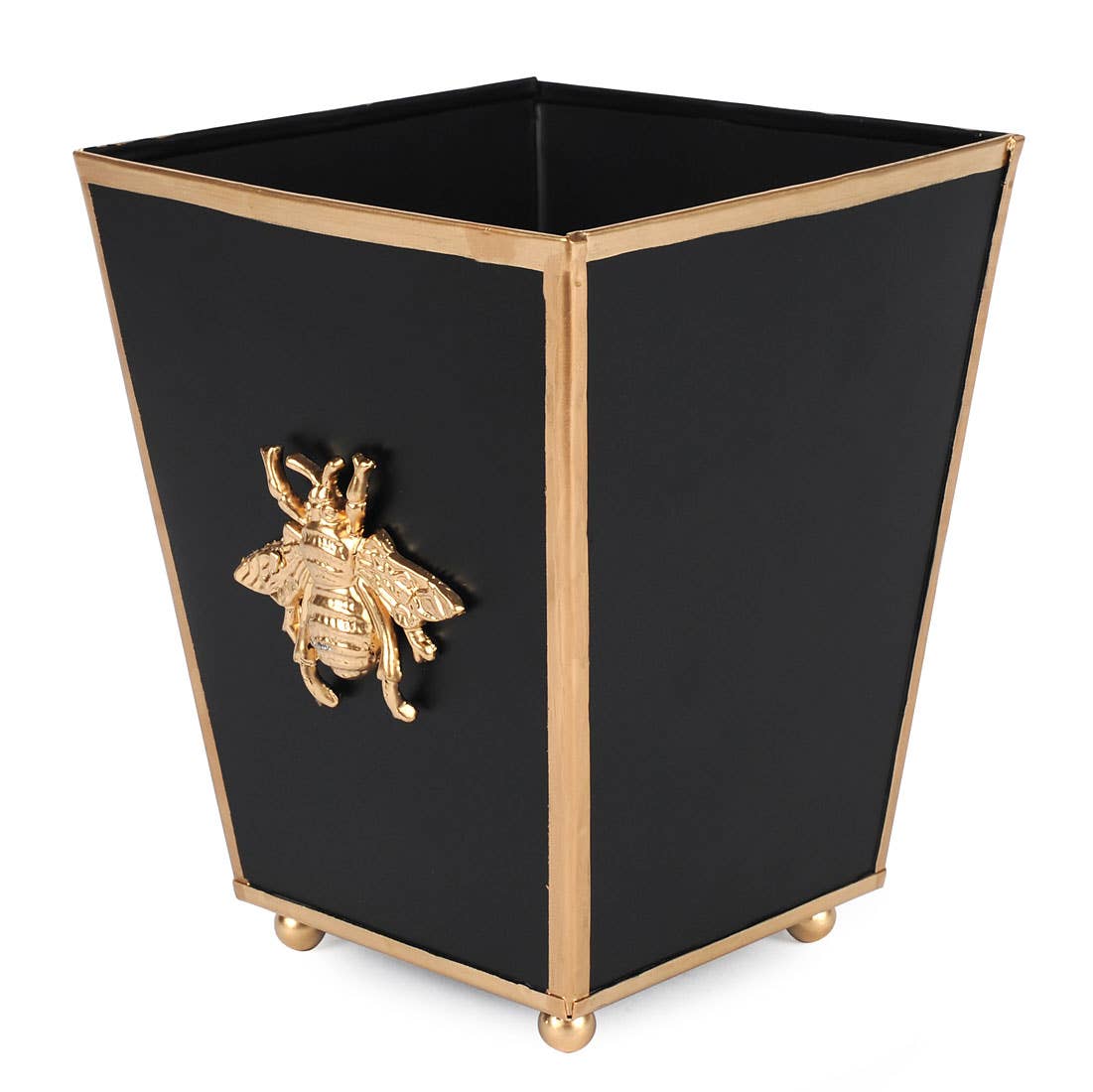 Regency Bee Square Cachepot Planter: Black / 6 inch