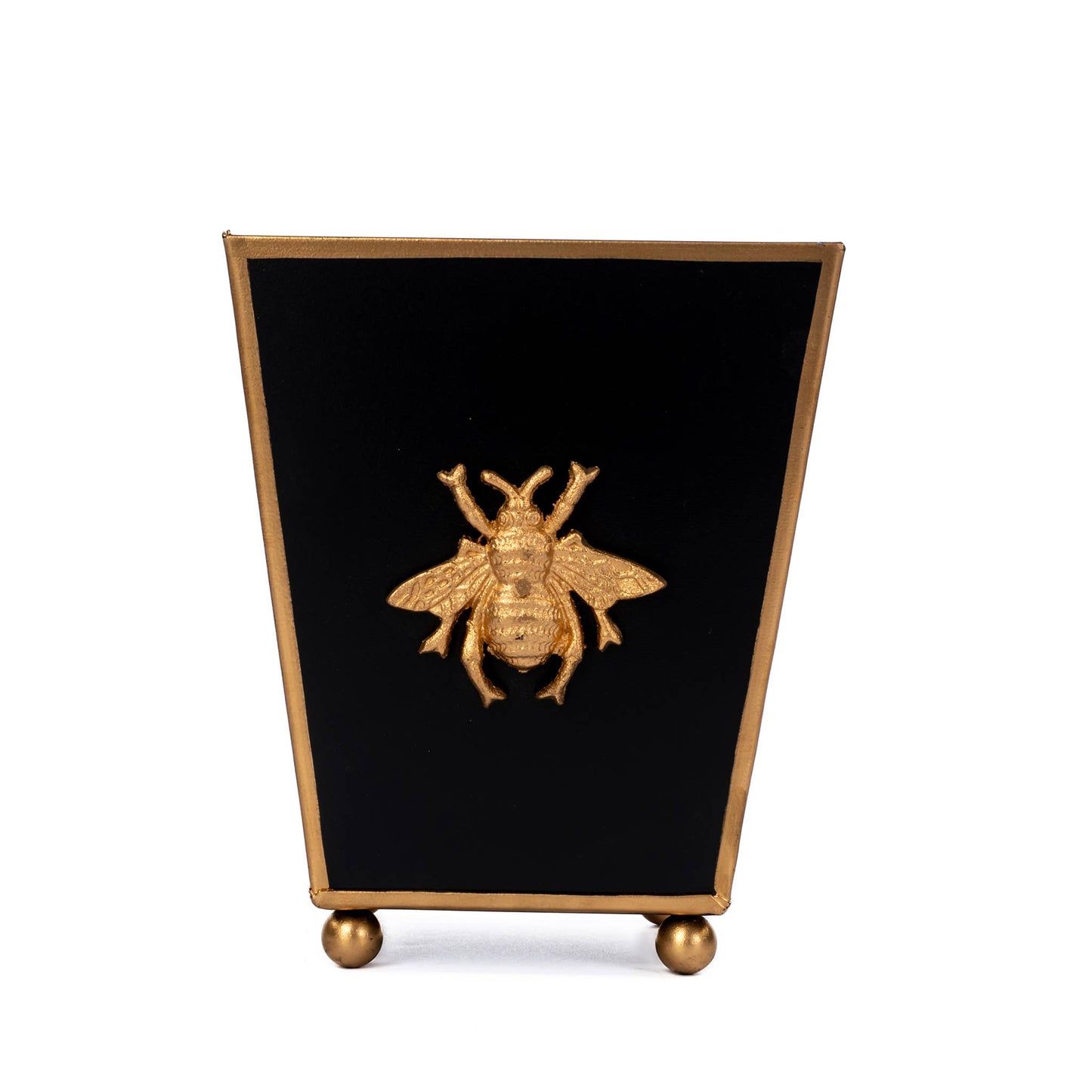 Regency Bee Square Cachepot Planter: Black / 6 inch