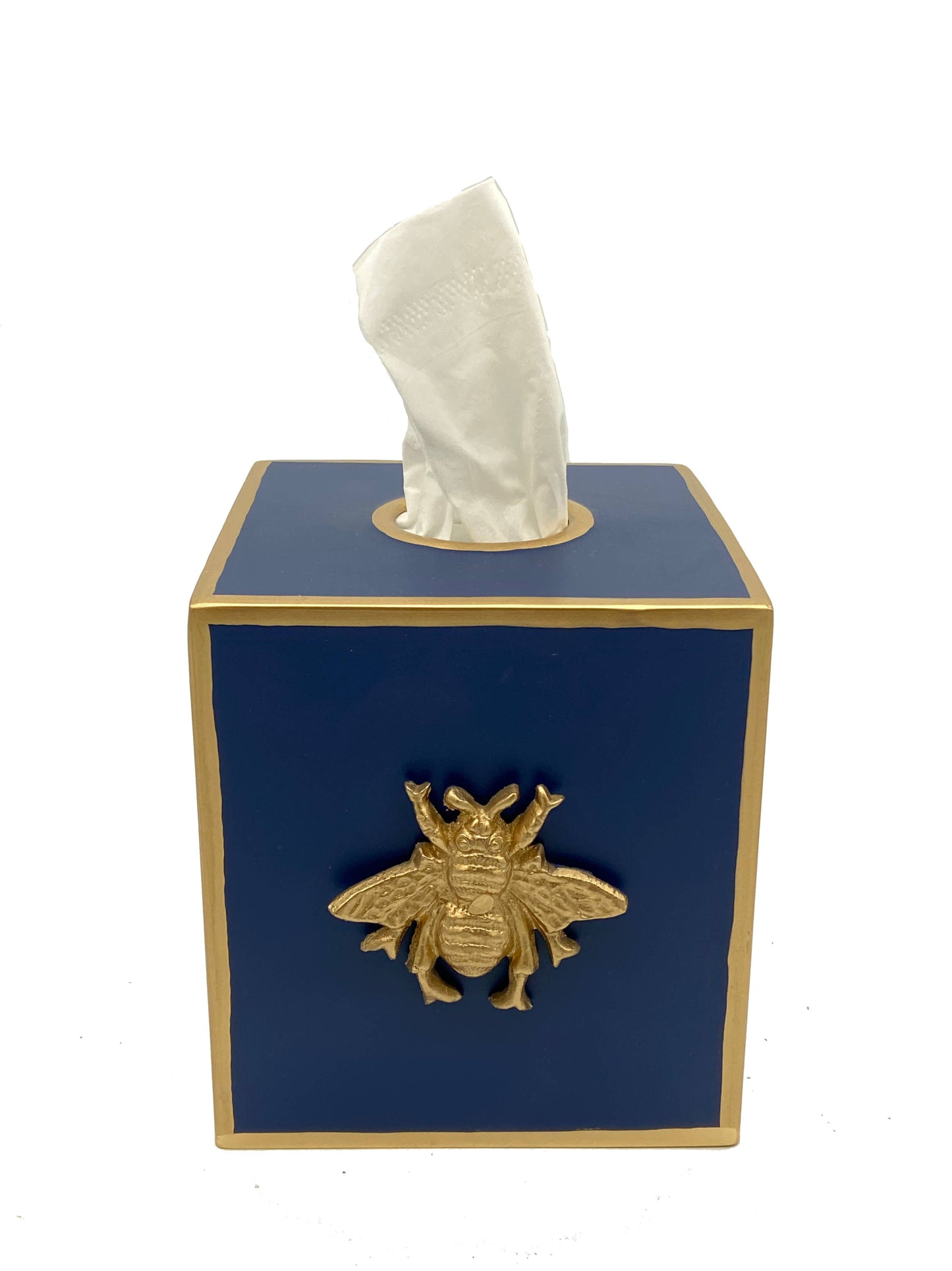 Regency Bee Tissue Box Cover: White