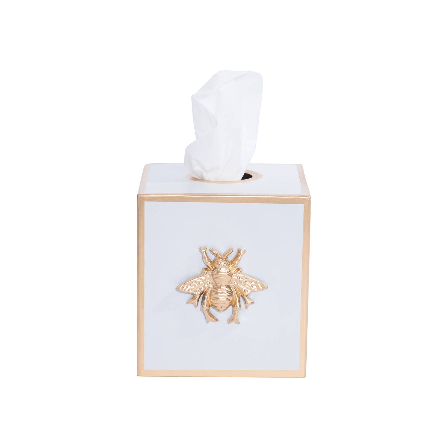 Regency Bee Tissue Box Cover: White