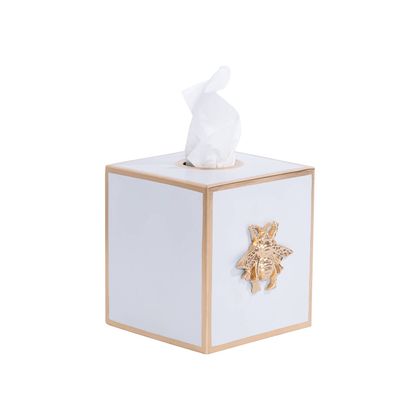 Regency Bee Tissue Box Cover: White