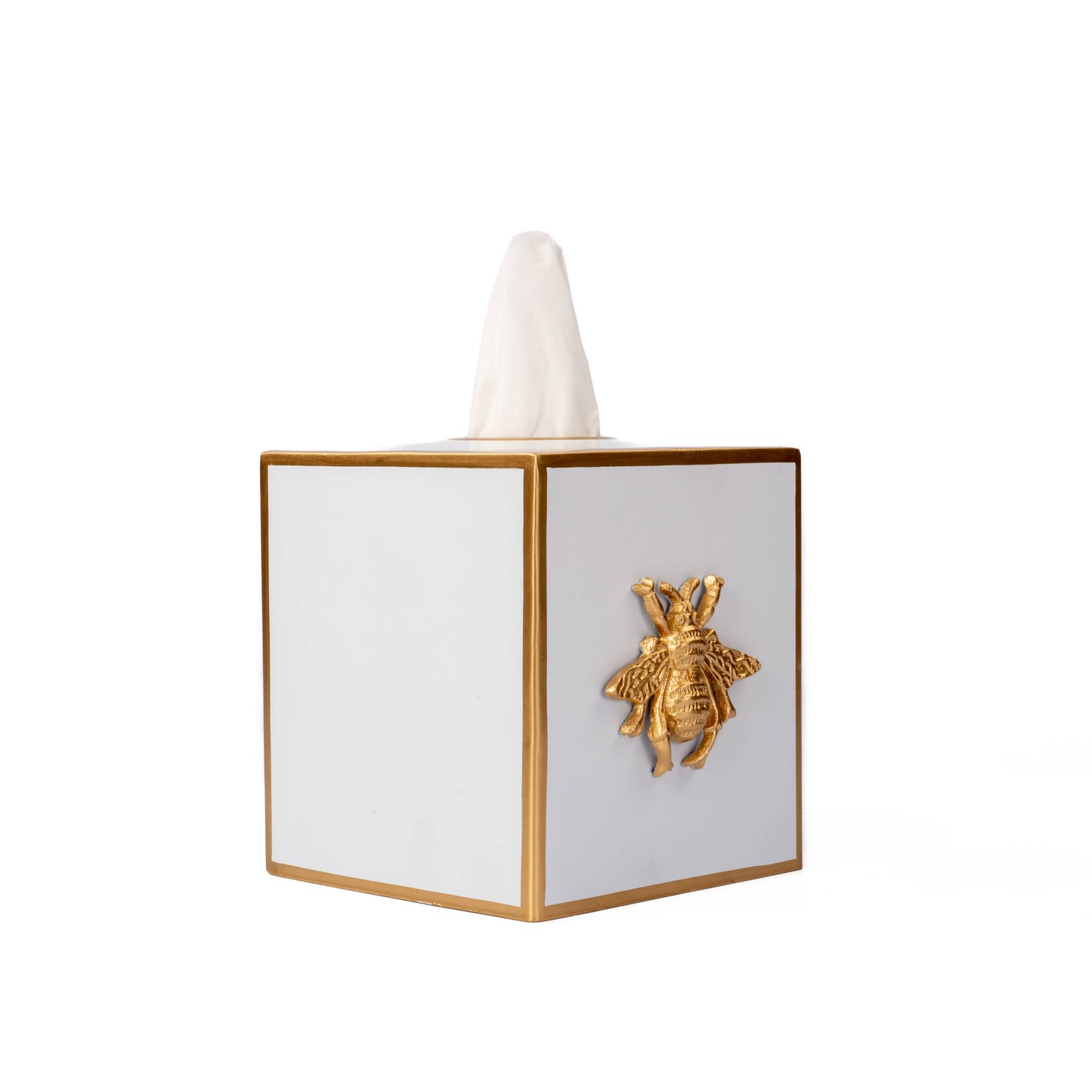 Regency Bee Tissue Box Cover: White