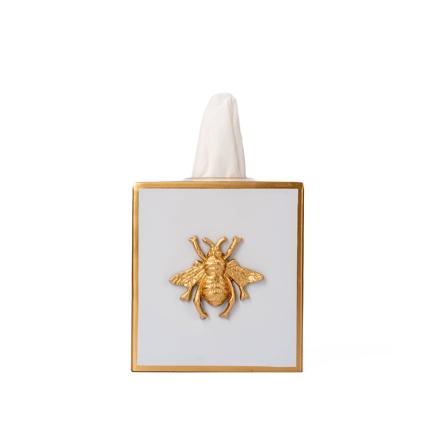 Regency Bee Tissue Box Cover: White