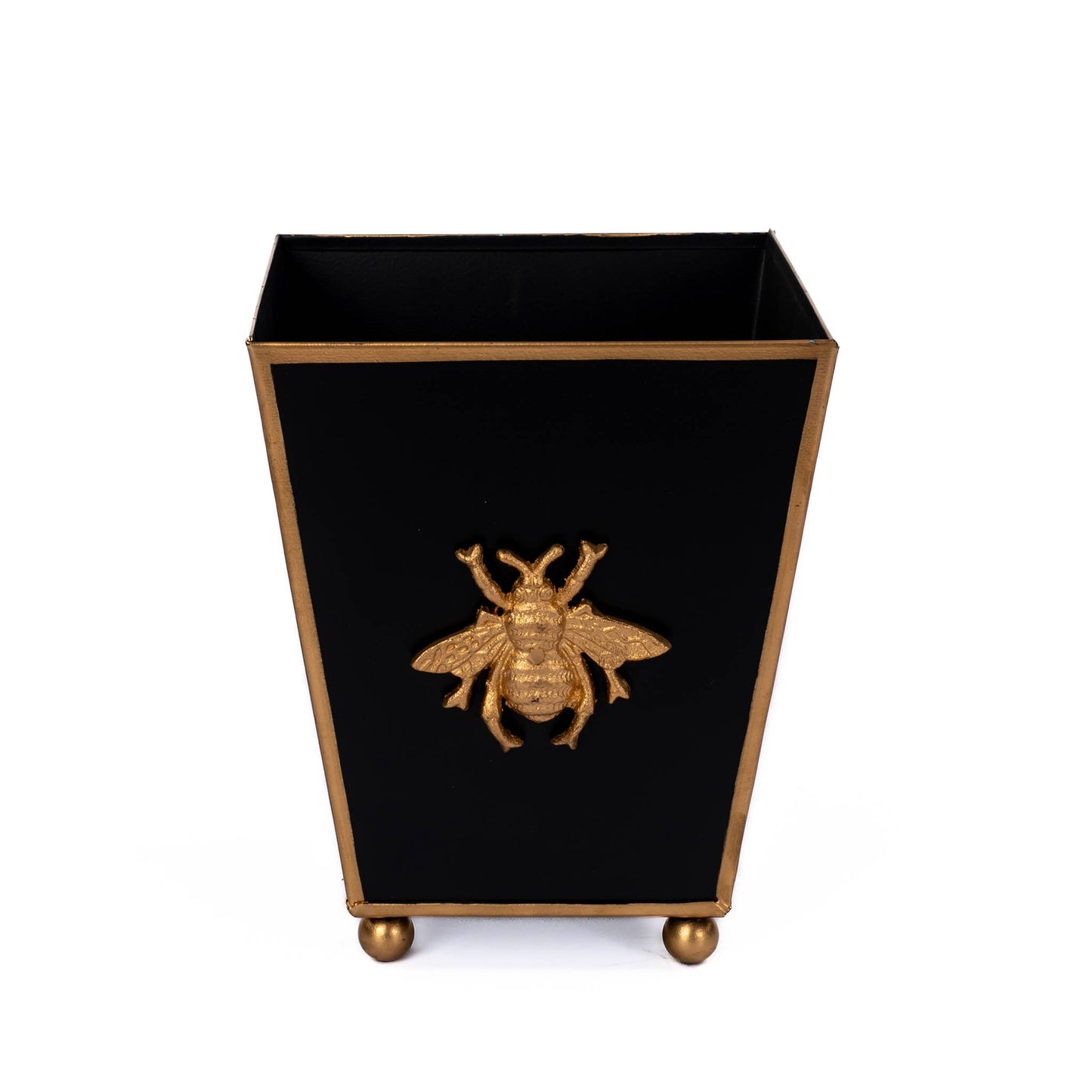 Regency Bee Square Cachepot Planter: Black / 6 inch