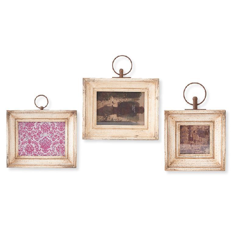 White Vintage Wood Frames--Small