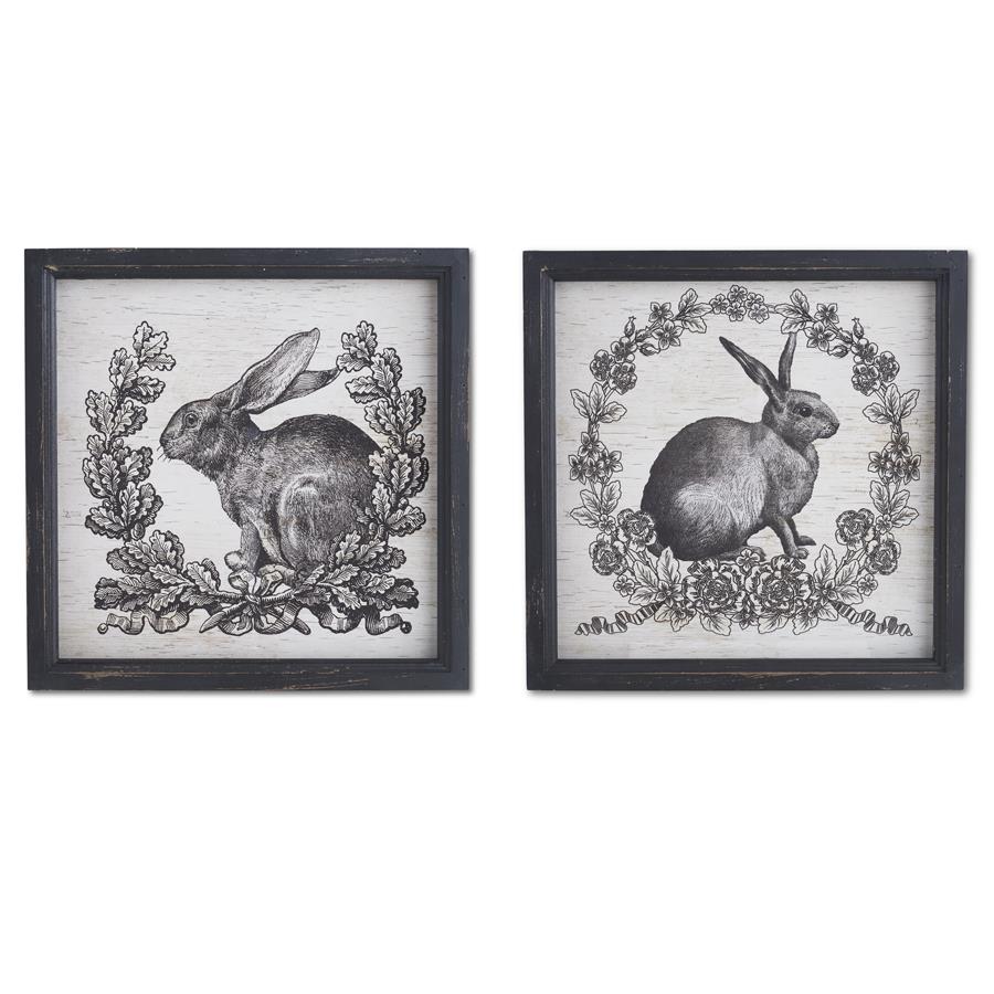 Pair of Lithograph Rabbit Prints