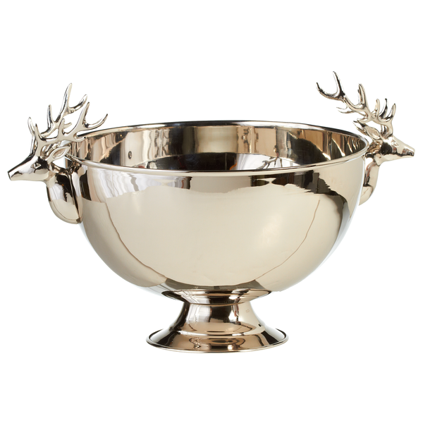 Silver Stag Bowl on Pedestal Stand