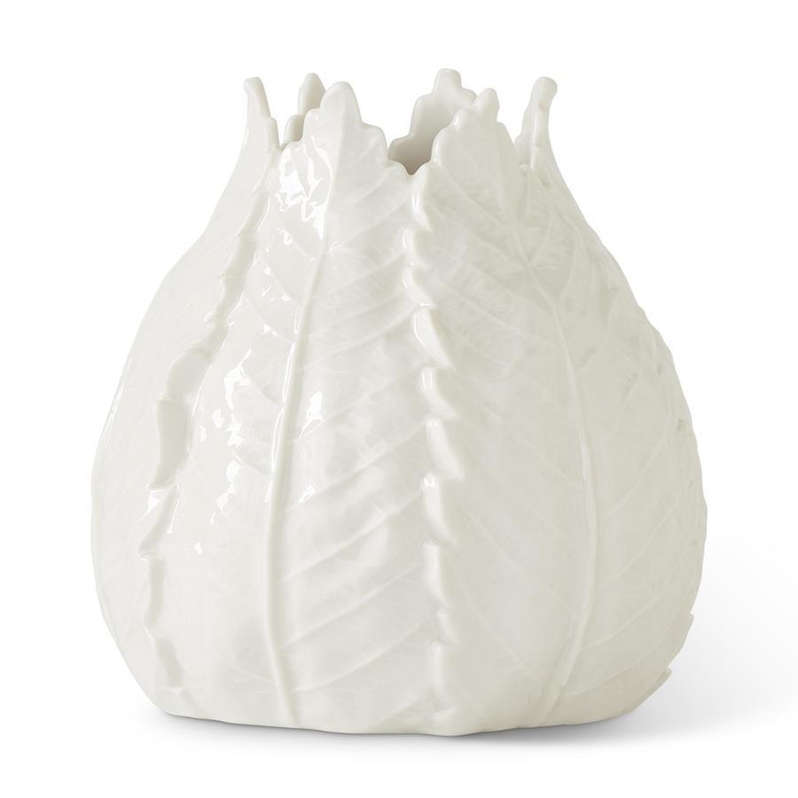 White Ceramic Leaf Vase