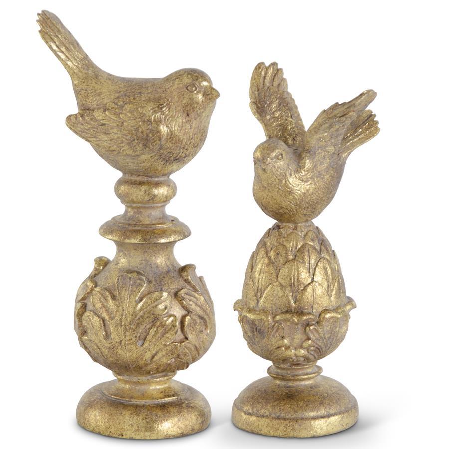 Gold Finials with Birds on Top