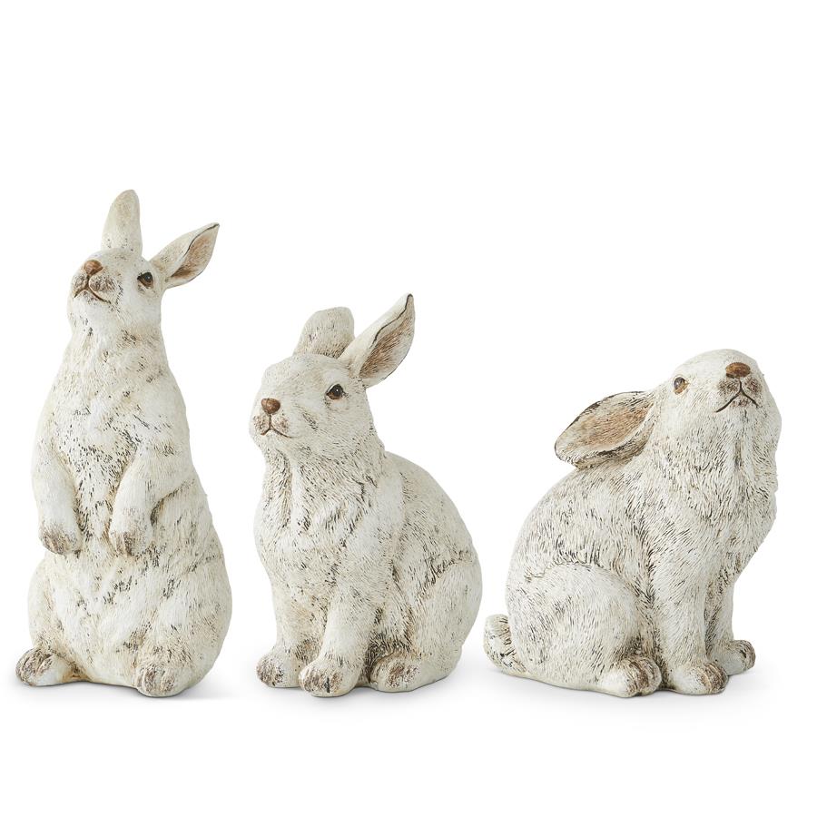 Assorted Gray Resin Bunnies