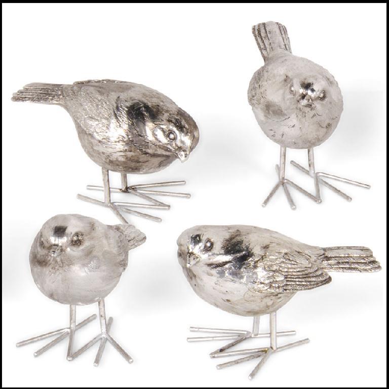 Assorted 4-inch Silver Birds