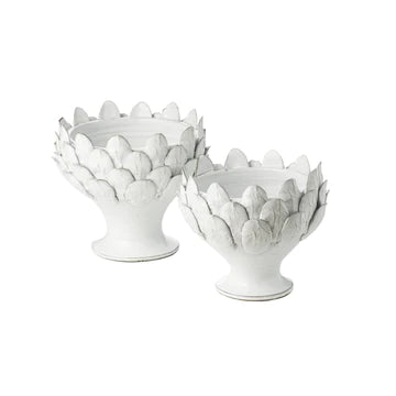 White Artichoke Footed Centerpiece, Large