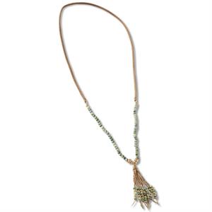 Green Bead Tassel Necklace