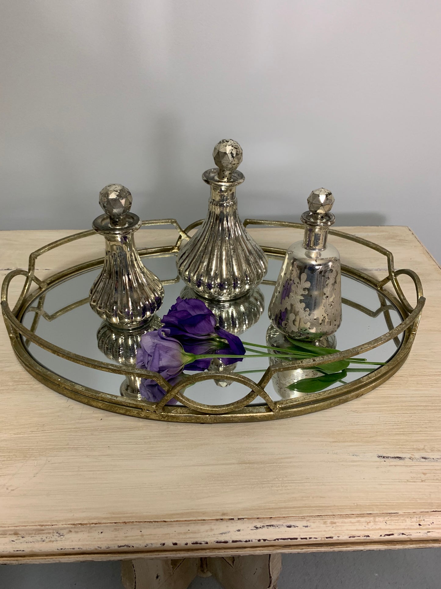 Madeline Oval Mirrored Tray