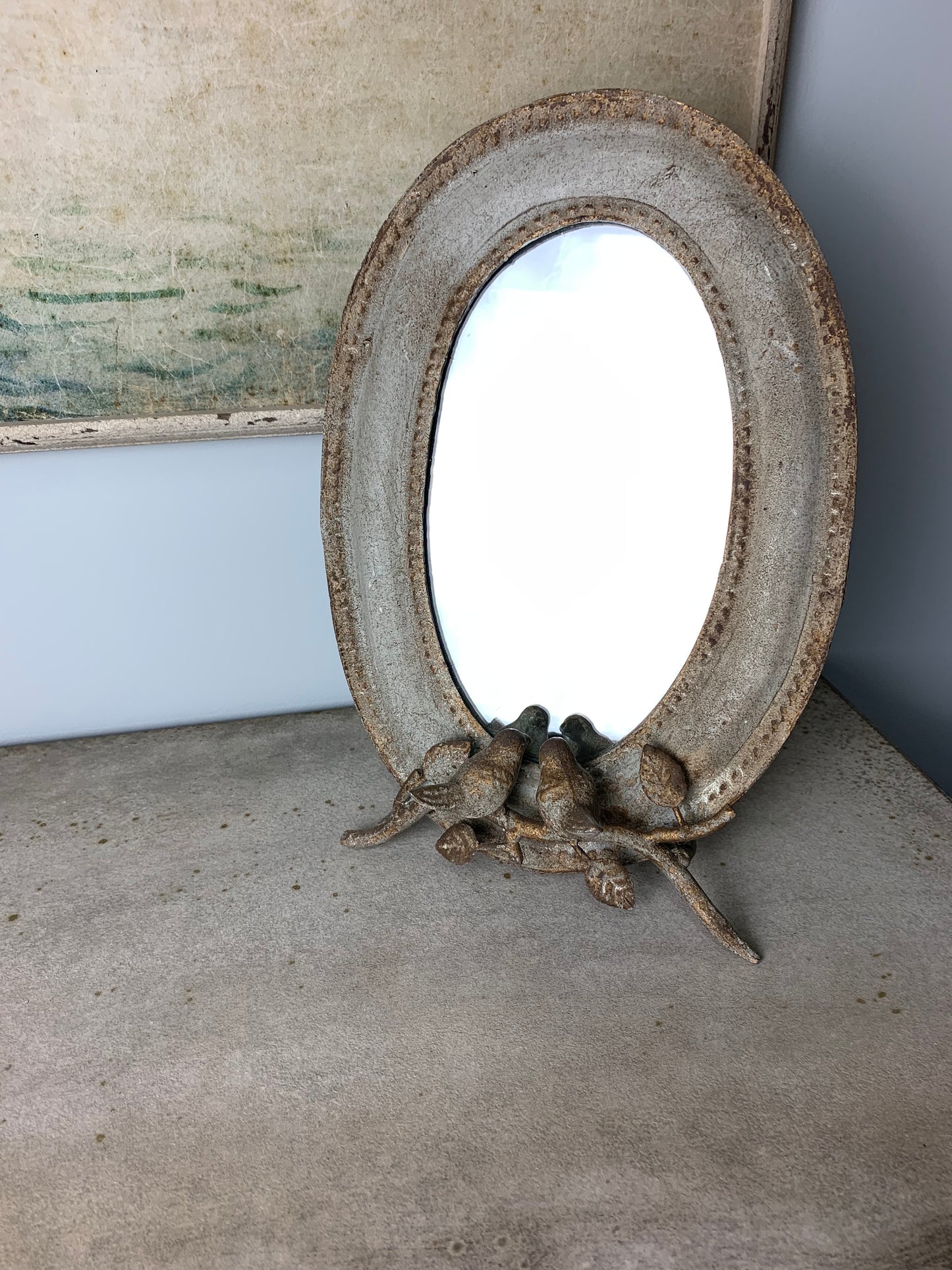 Oval Metal Mirror