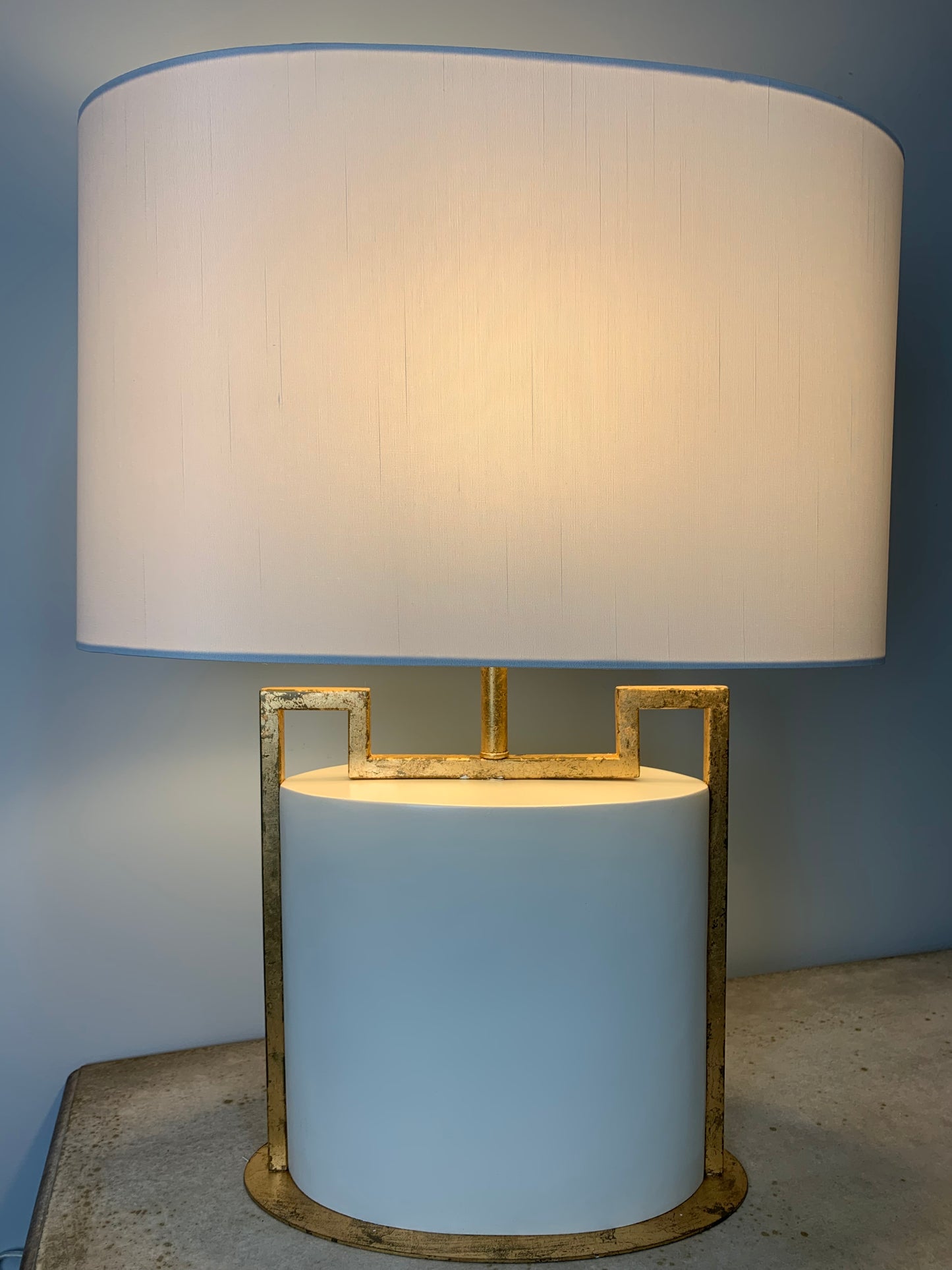 Ellis Glossy White and Gold Table Lamp