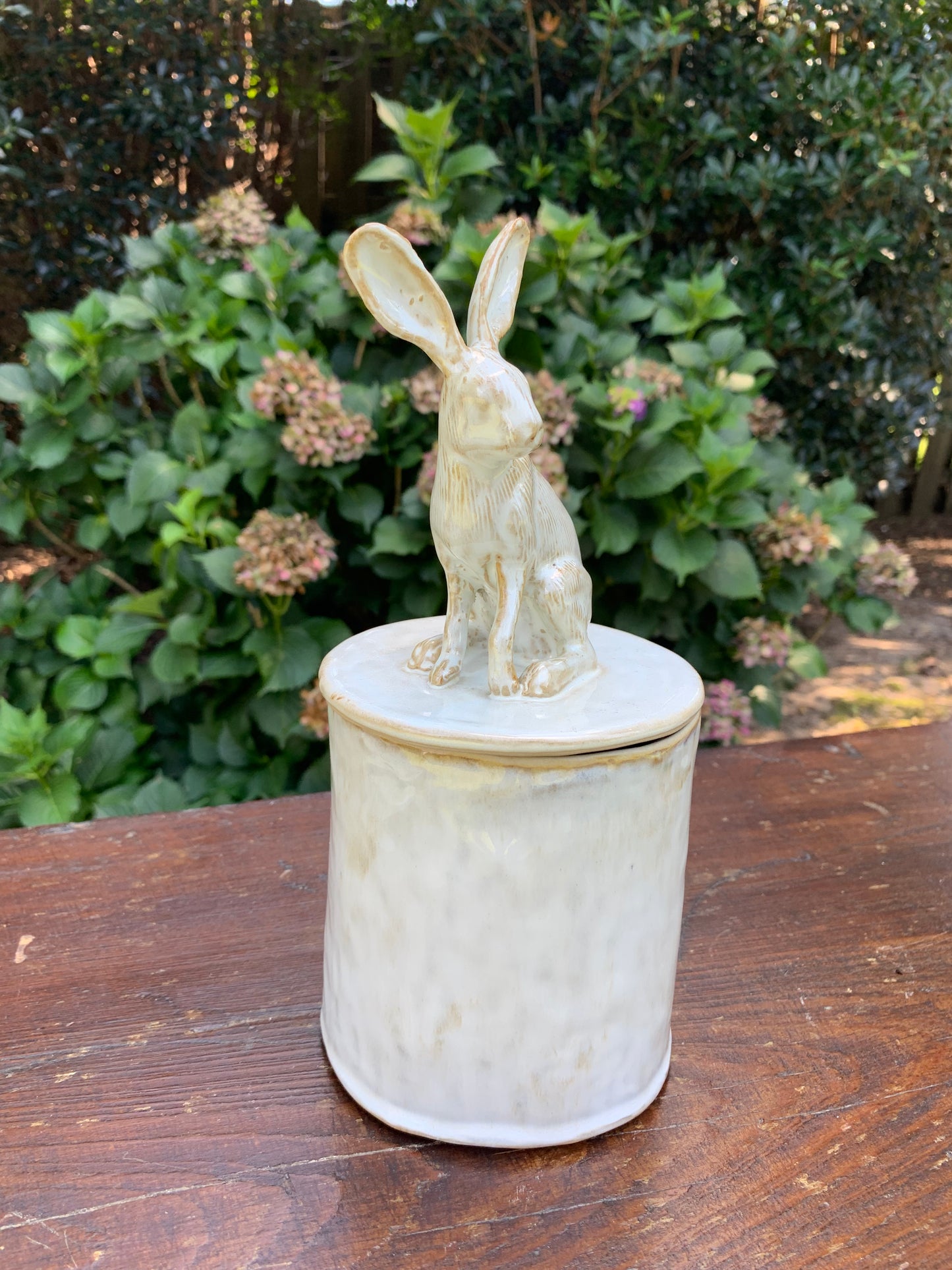 Ceramic Sitting Rabbit Lidded Vessel