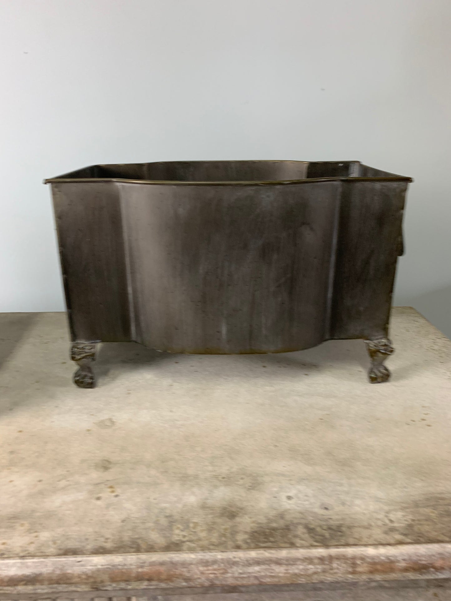 Footed Metal Planter, Small