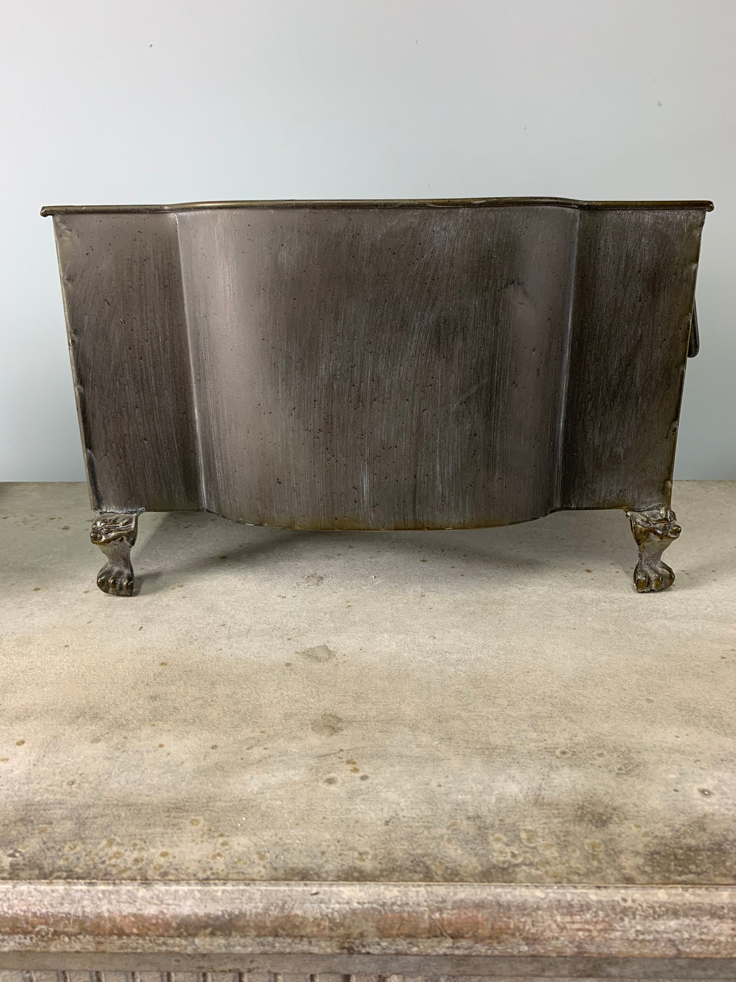 Footed Metal Planter, Medium