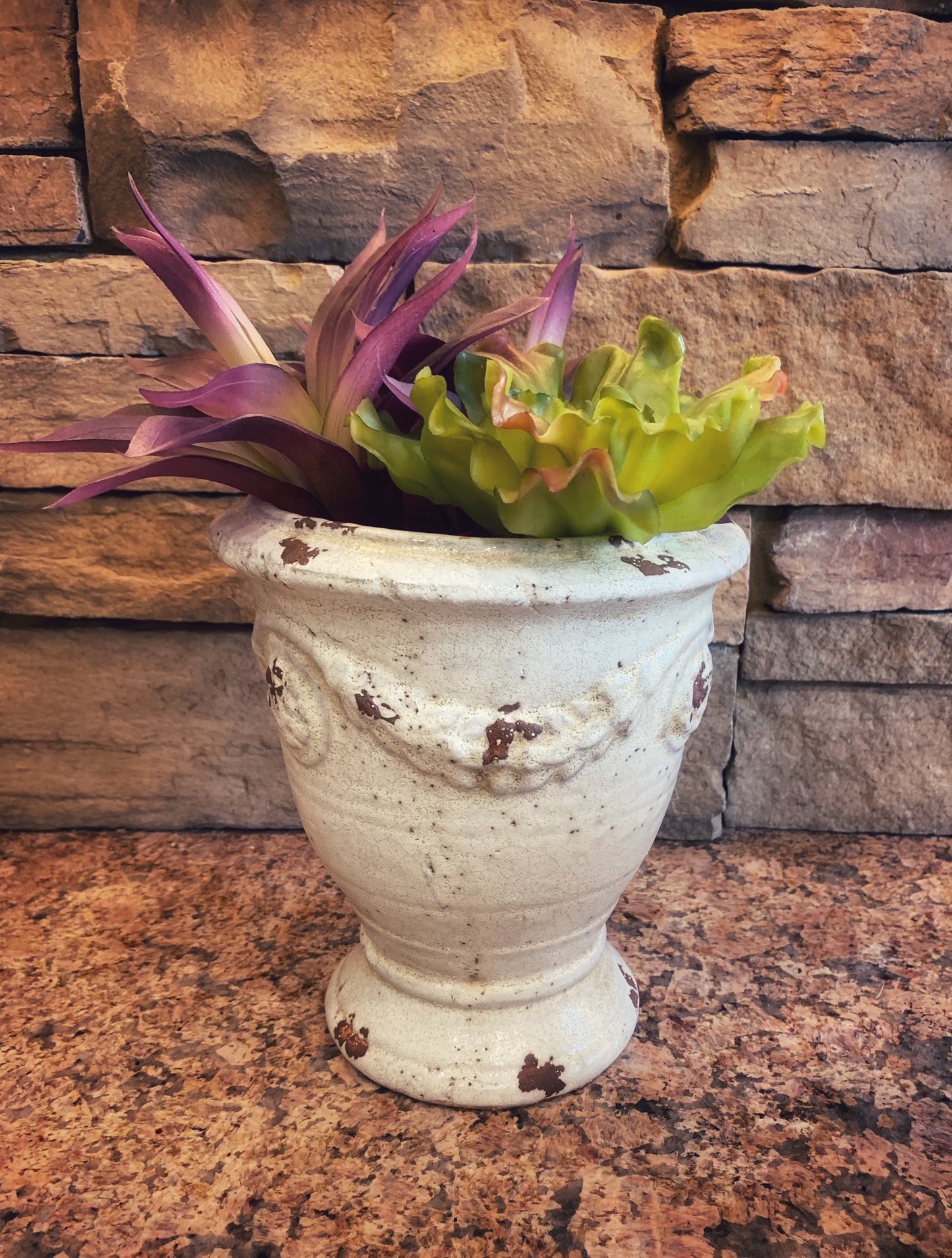 White Provencial-Style Urn, Medium