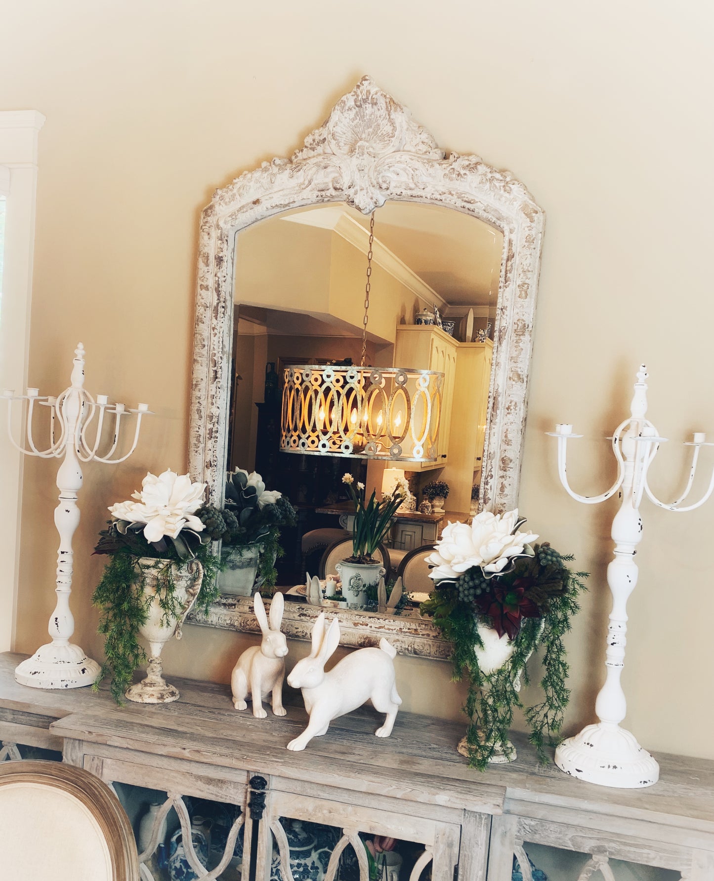 White Iron Candelabra