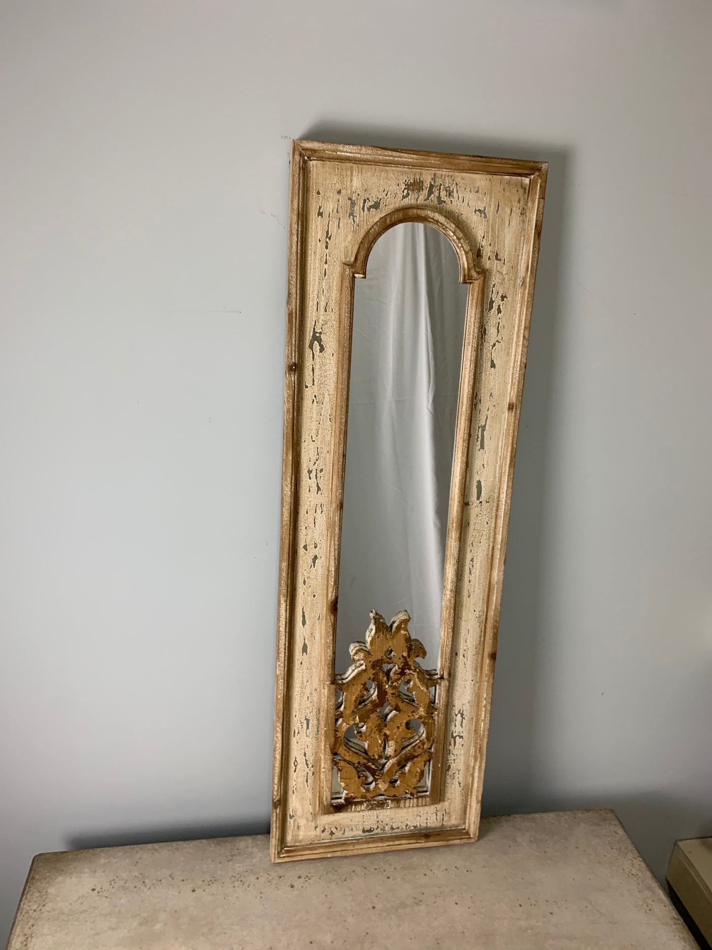 Natural Framed Arch Mirror