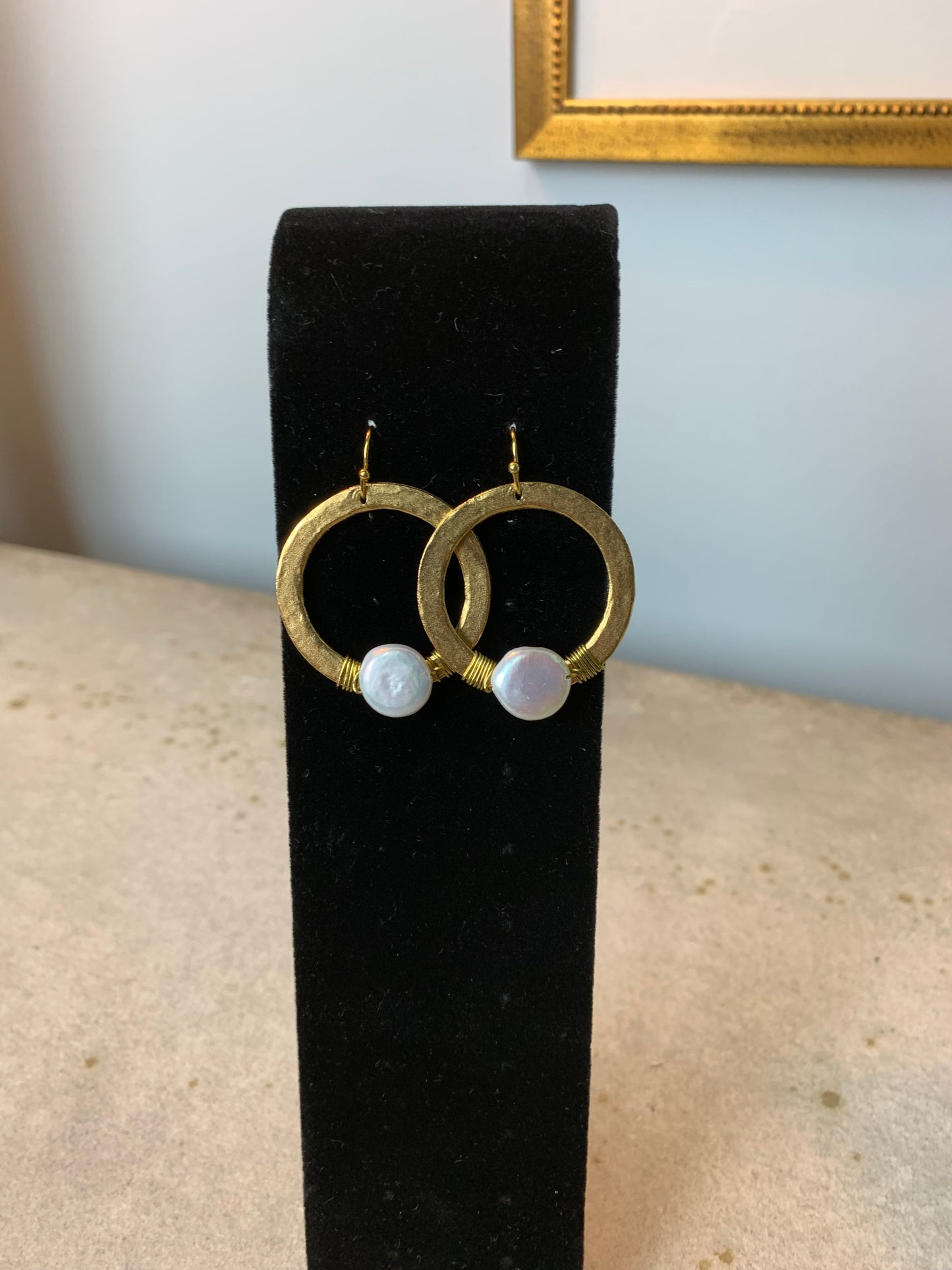 Hammered Gold Earrings-Medium