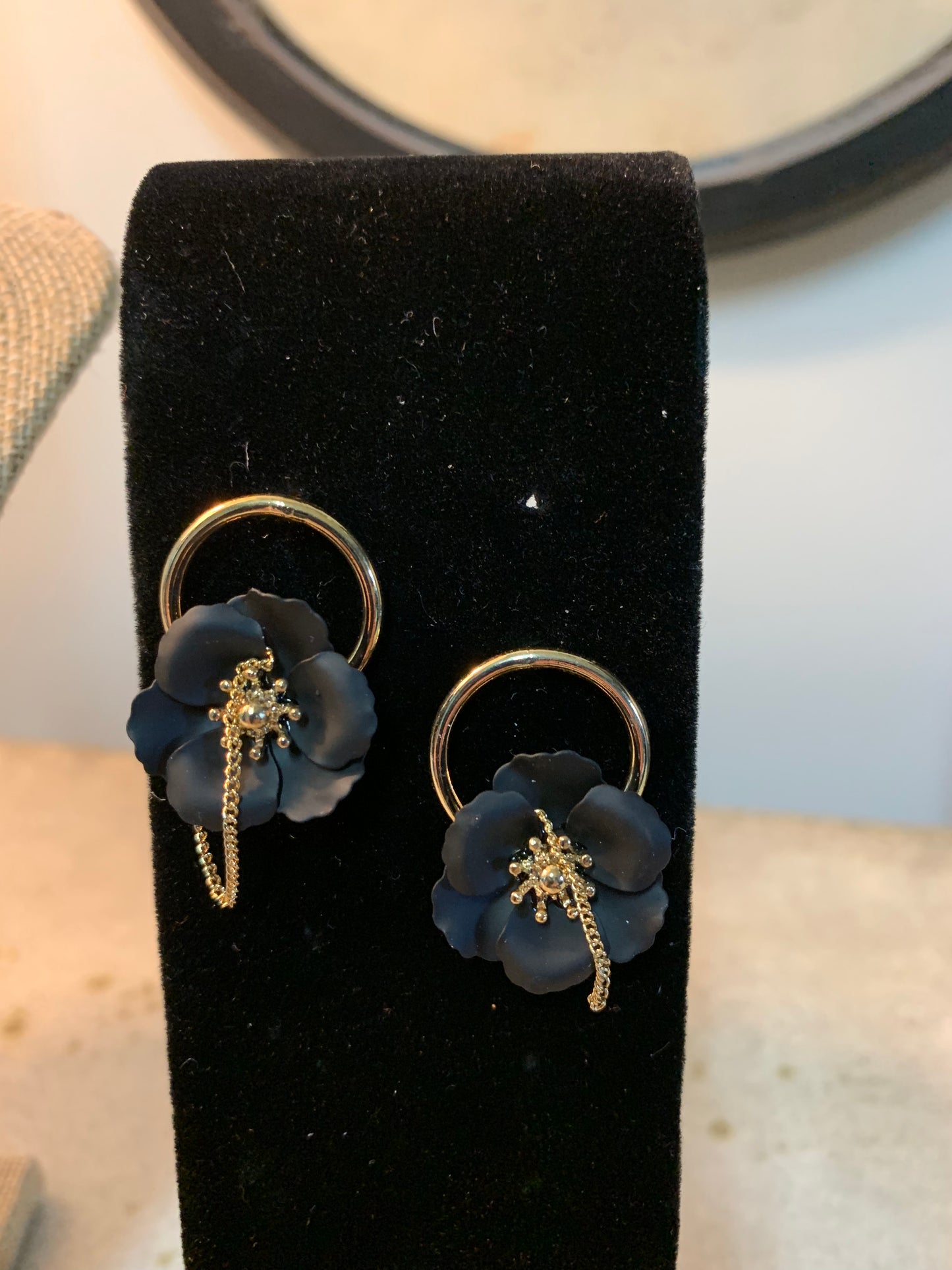 Metal Blossom Drop Earrings