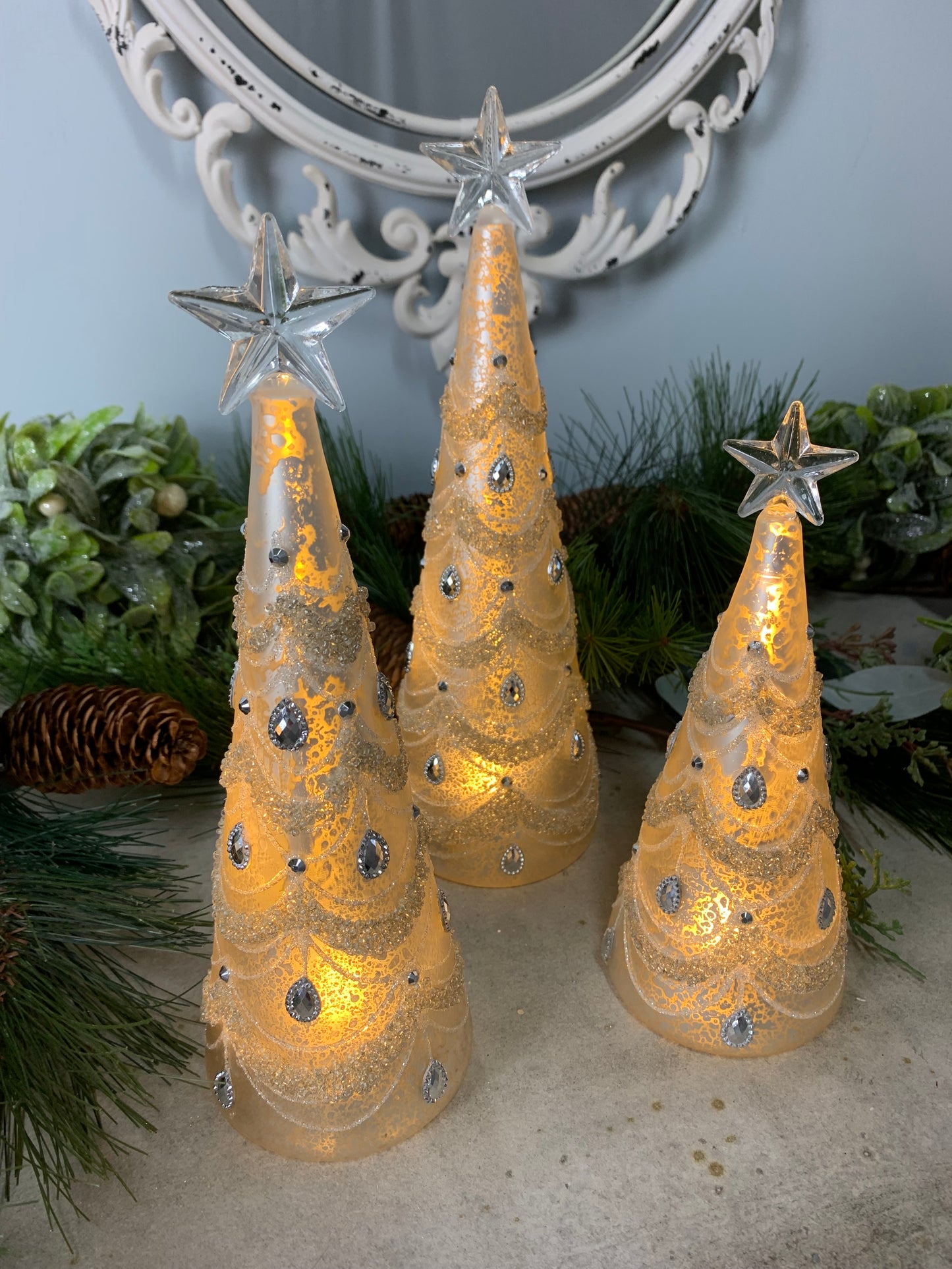 Mercury Glass Christmas Tree Medium