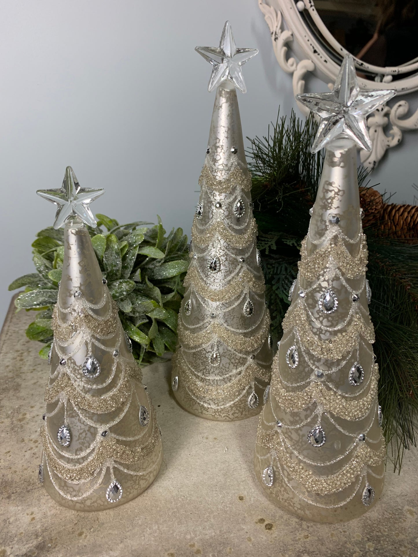 Mercury Glass Christmas Tree Medium