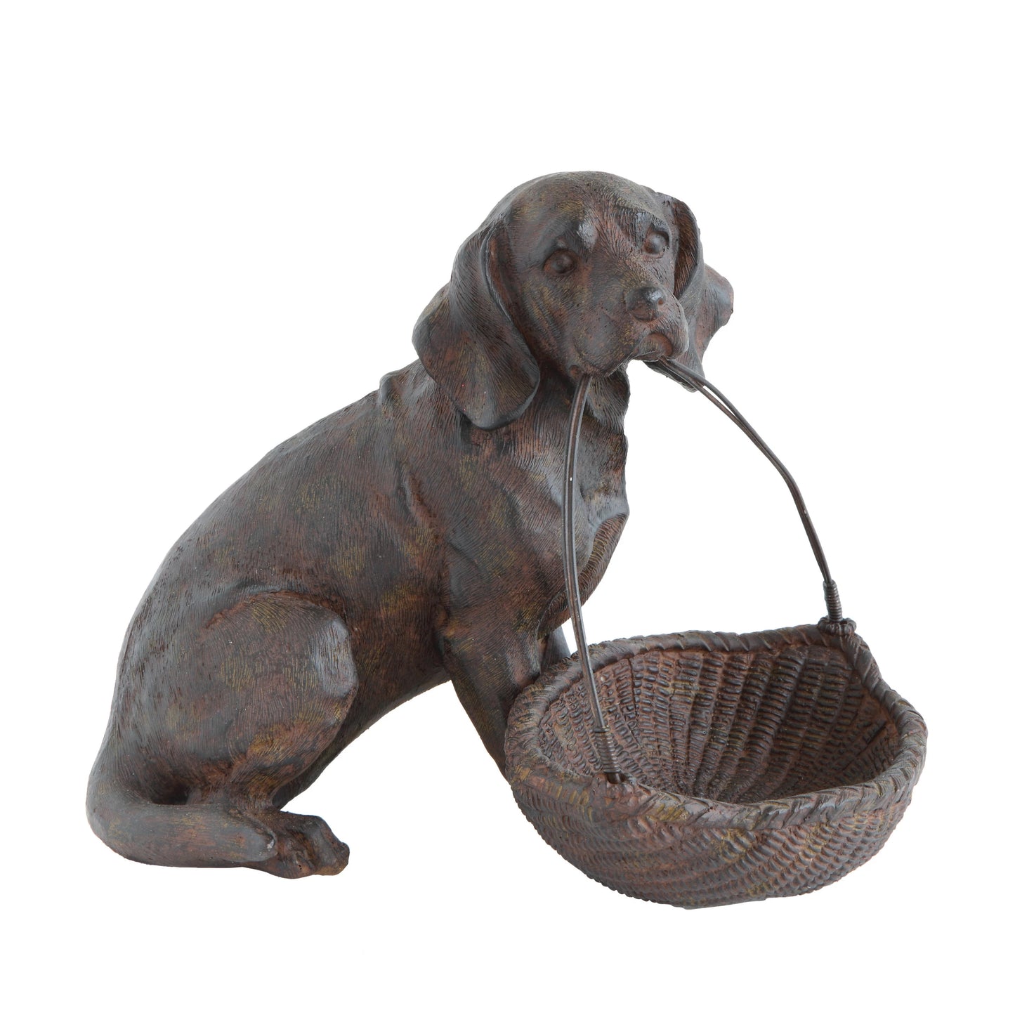 Resin Dog with Basket