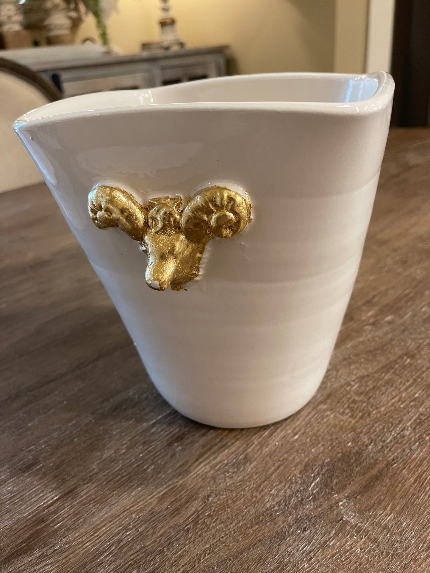 Gold Ram Cachepot